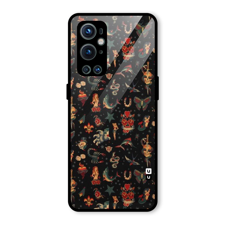 Dark Pattern Glass Back Case for OnePlus 9 Pro