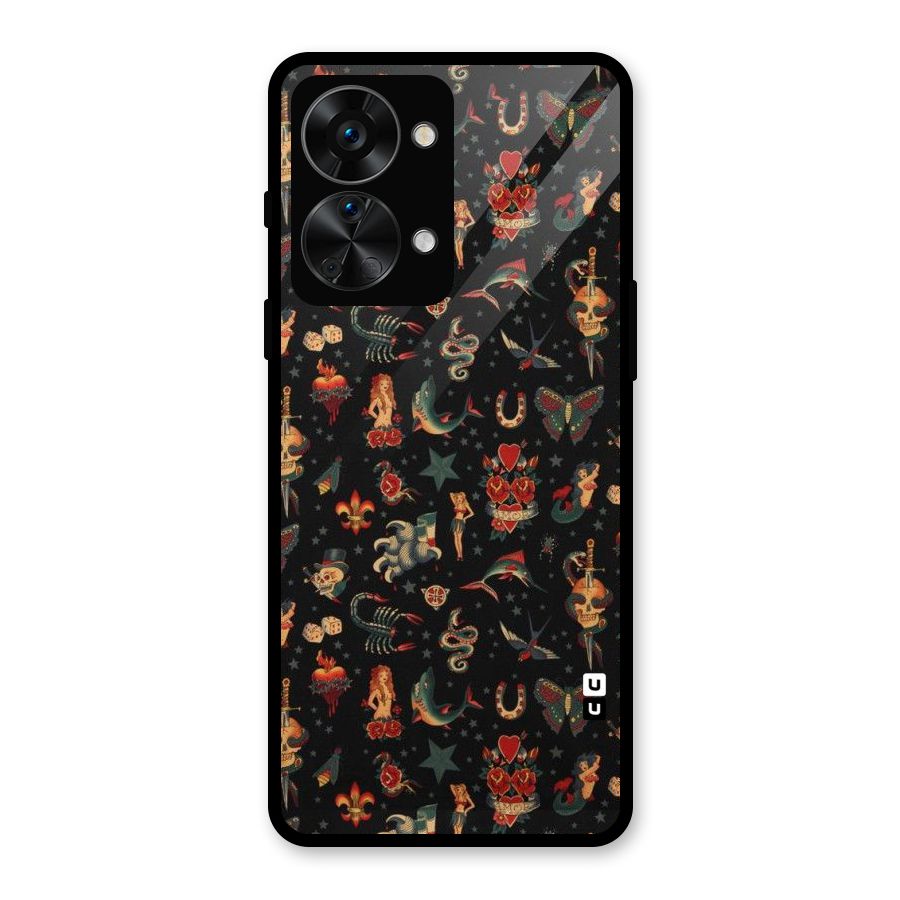 Dark Pattern Glass Back Case for OnePlus Nord 2T