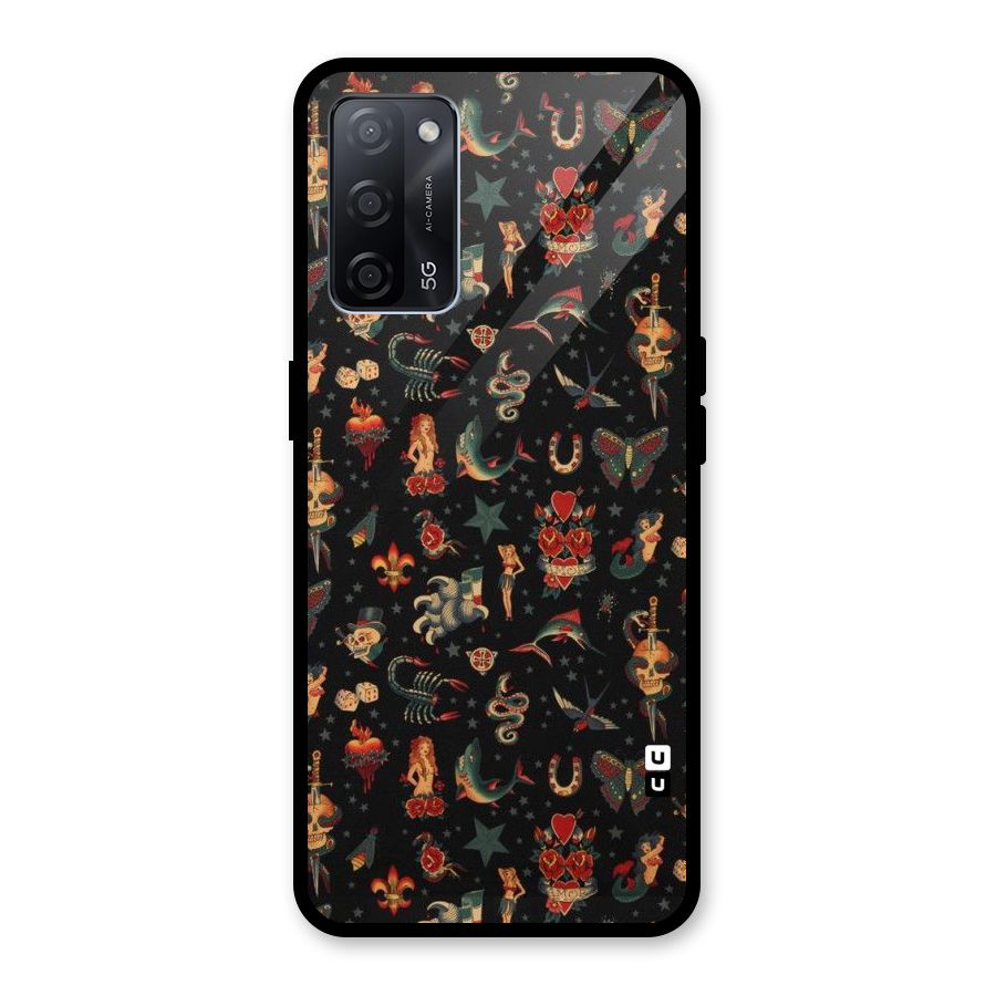 Dark Pattern Glass Back Case for Oppo A53s 5G