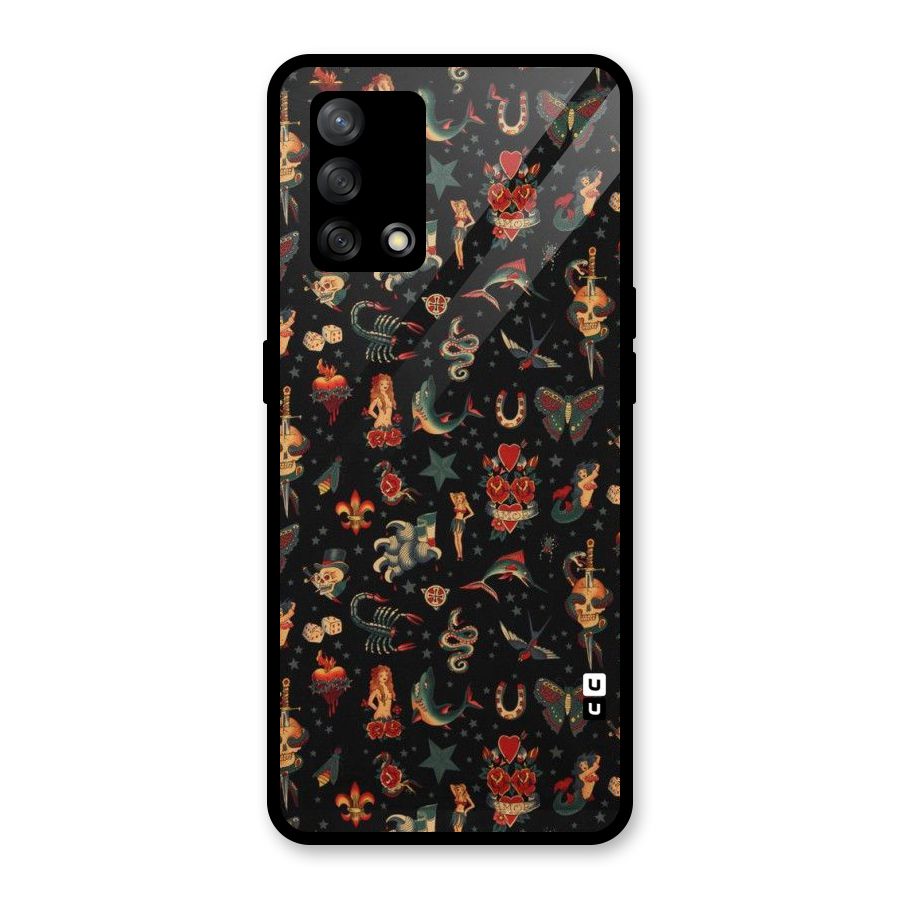 Dark Pattern Glass Back Case for Oppo F19