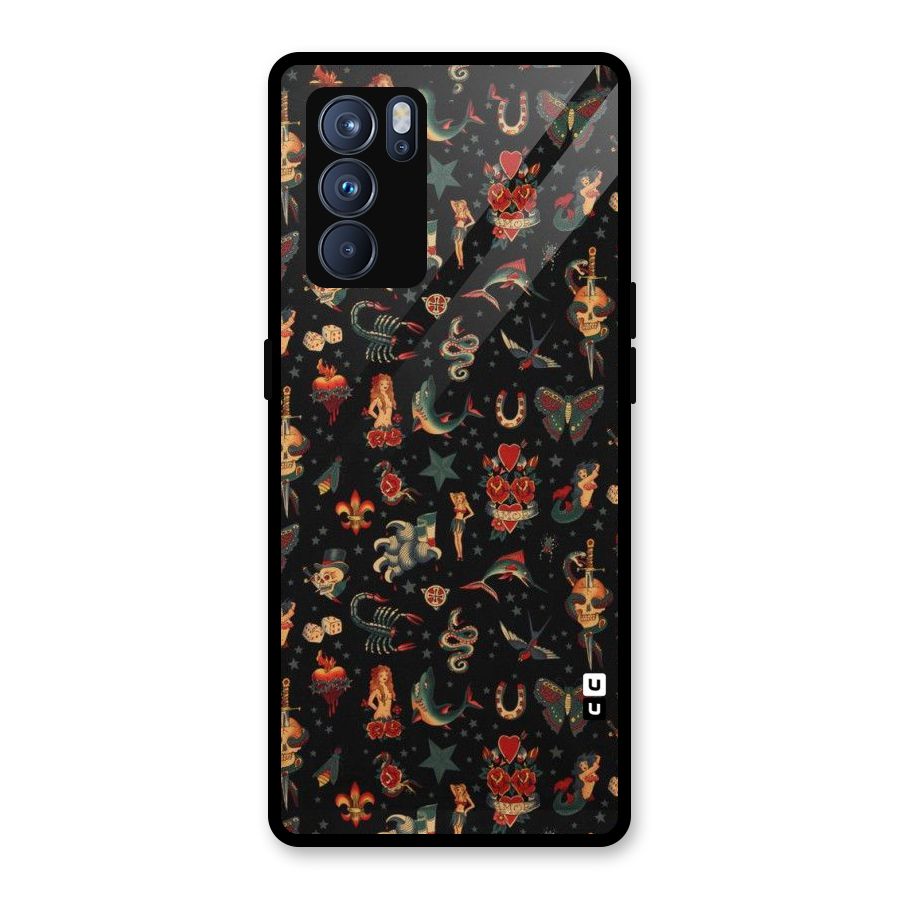 Dark Pattern Glass Back Case for Oppo Reno6 Pro 5G