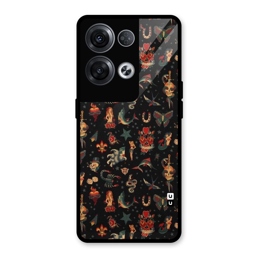 Dark Pattern Glass Back Case for Oppo Reno8 Pro 5G