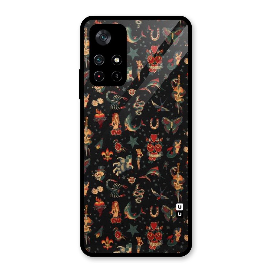 Dark Pattern Glass Back Case for Poco M4 Pro 5G