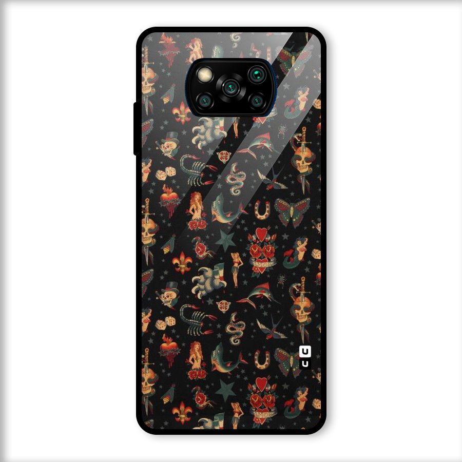 Dark Pattern Glass Back Case for Poco X3