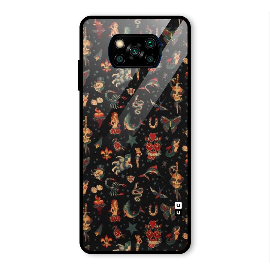 Dark Pattern Glass Back Case for Poco X3 Pro