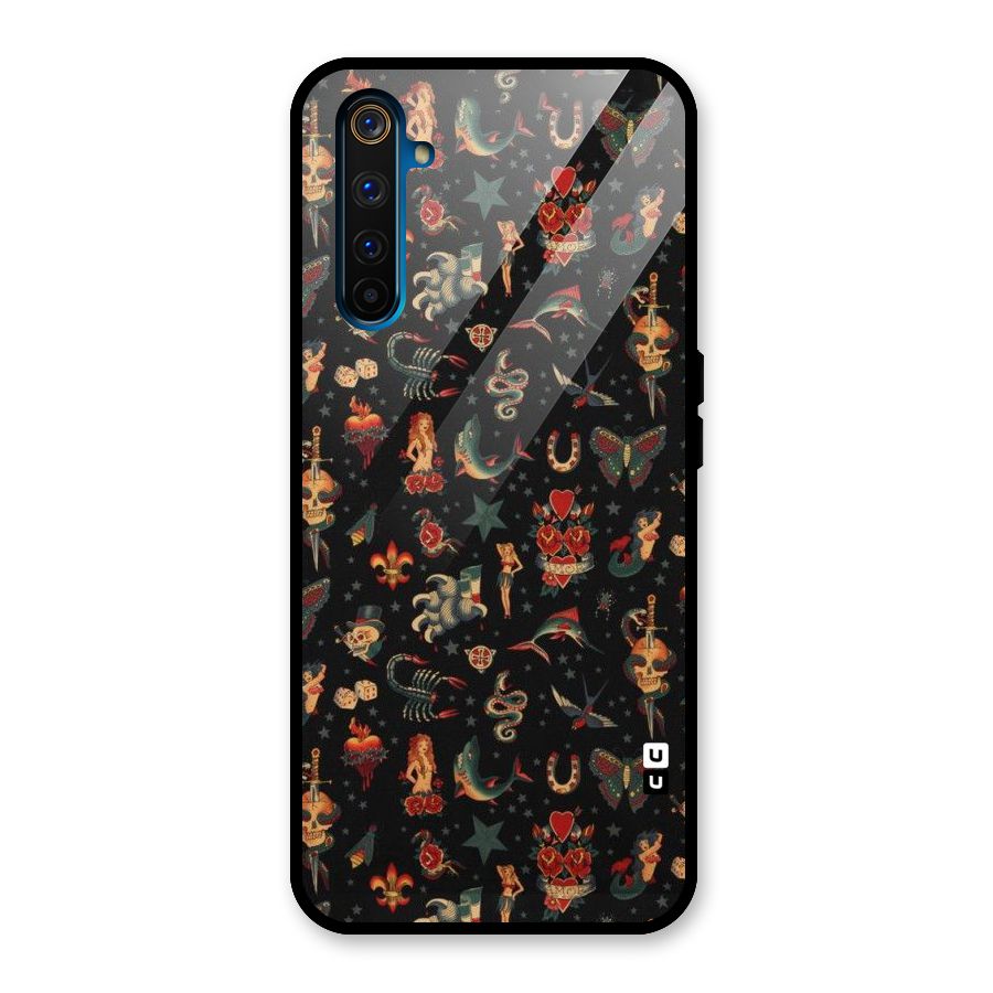Dark Pattern Glass Back Case for Realme 6 Pro