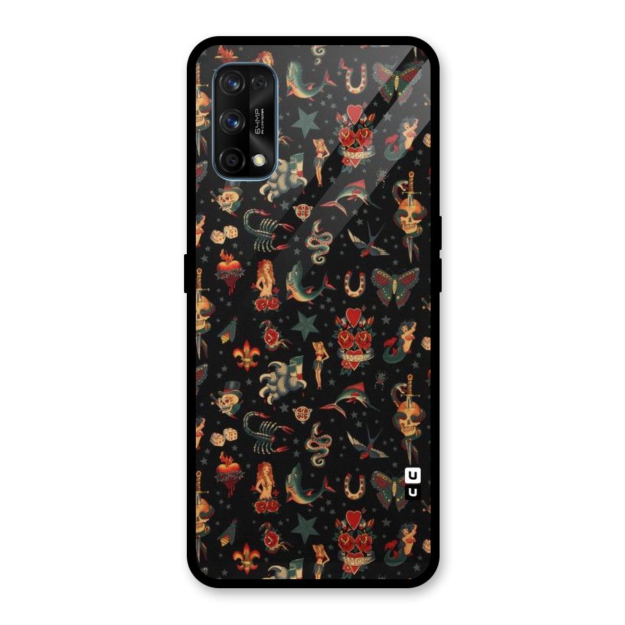 Dark Pattern Glass Back Case for Realme 7 Pro