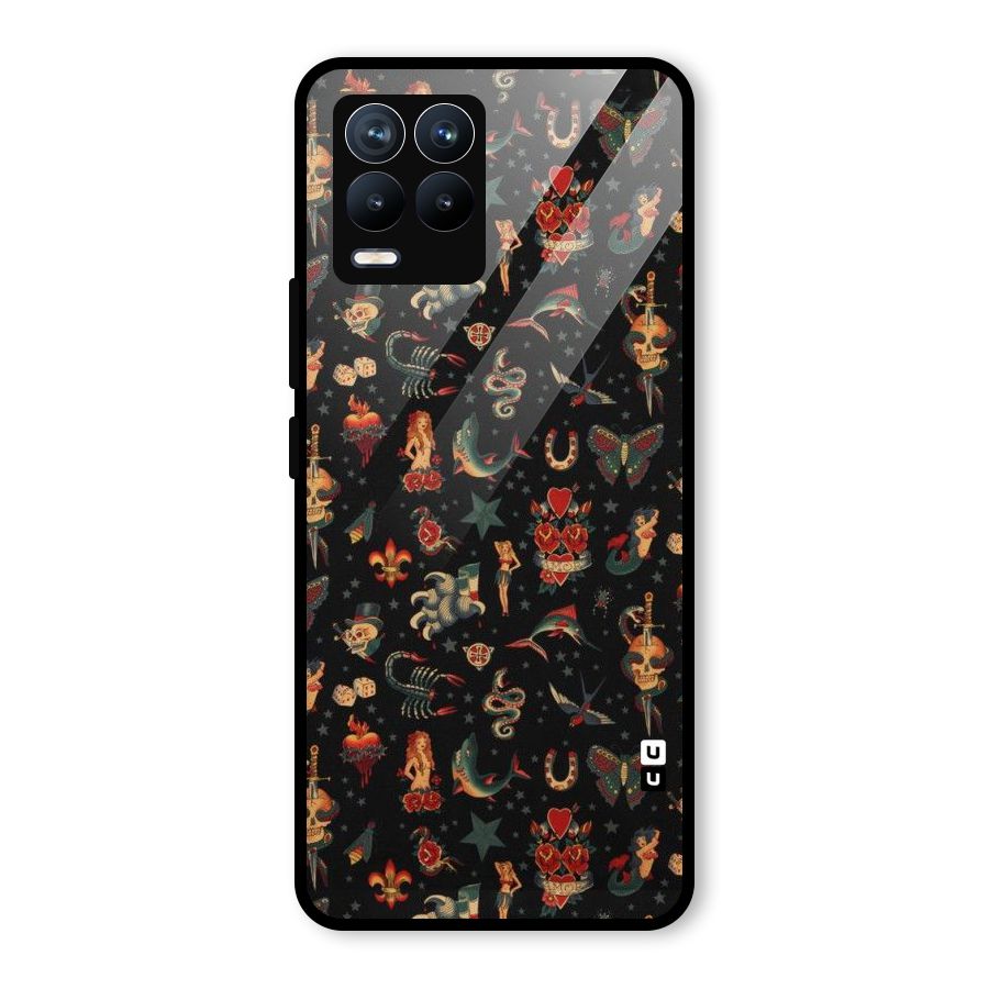 Dark Pattern Glass Back Case for Realme 8