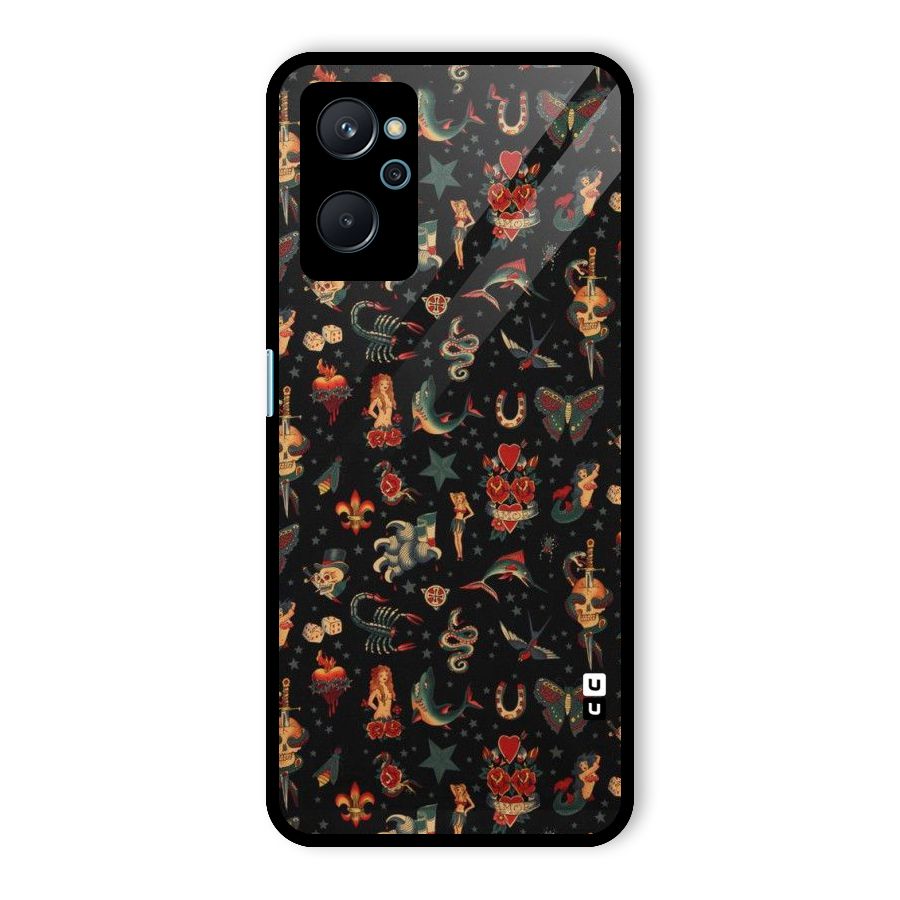 Dark Pattern Glass Back Case for Realme 9i