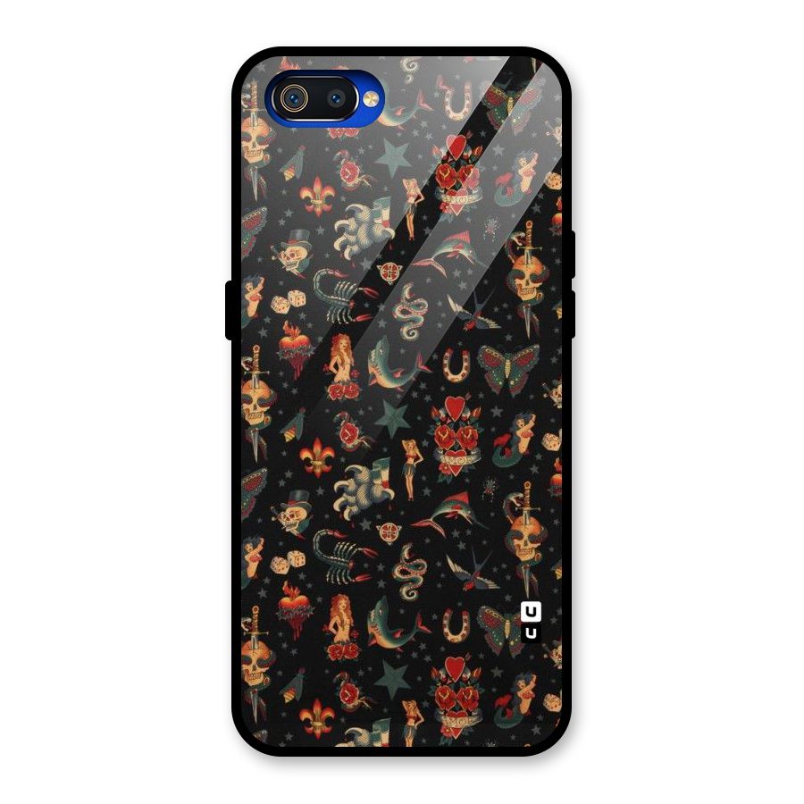 Dark Pattern Glass Back Case for Realme C2