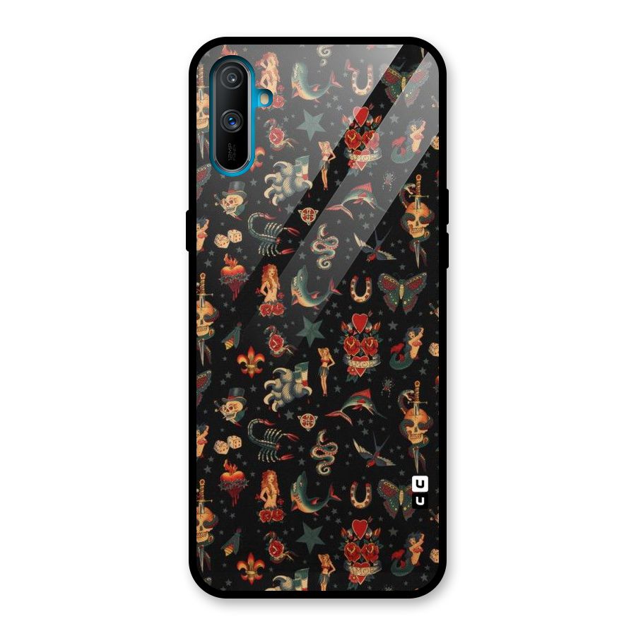 Dark Pattern Glass Back Case for Realme C3