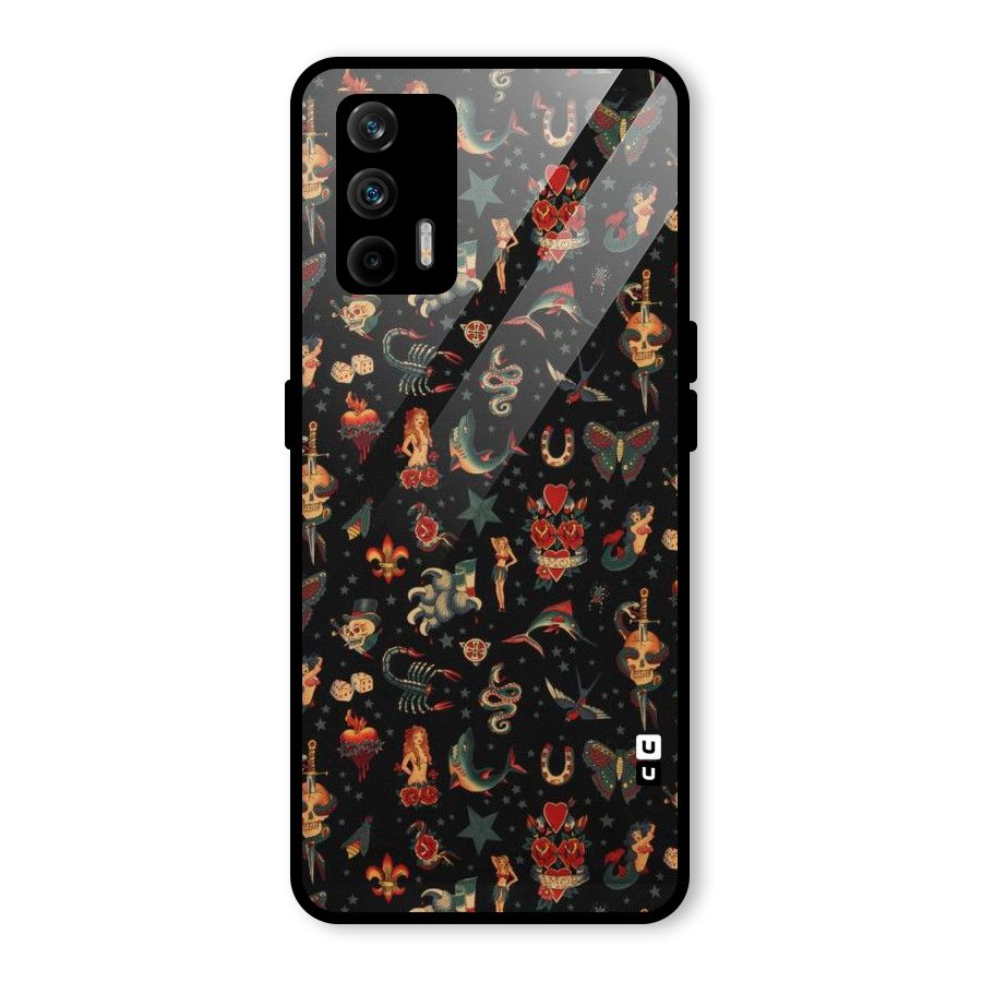 Dark Pattern Glass Back Case for Realme GT 5G