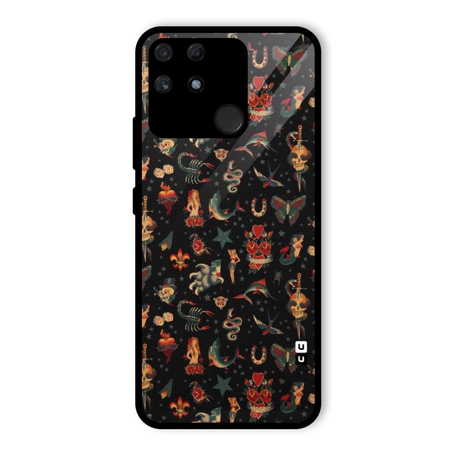 Dark Pattern Glass Back Case for Realme Narzo 50A