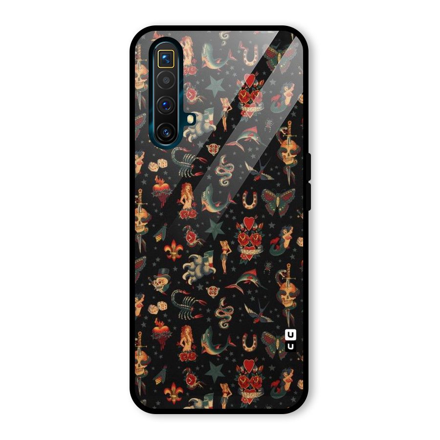 Dark Pattern Glass Back Case for Realme X3