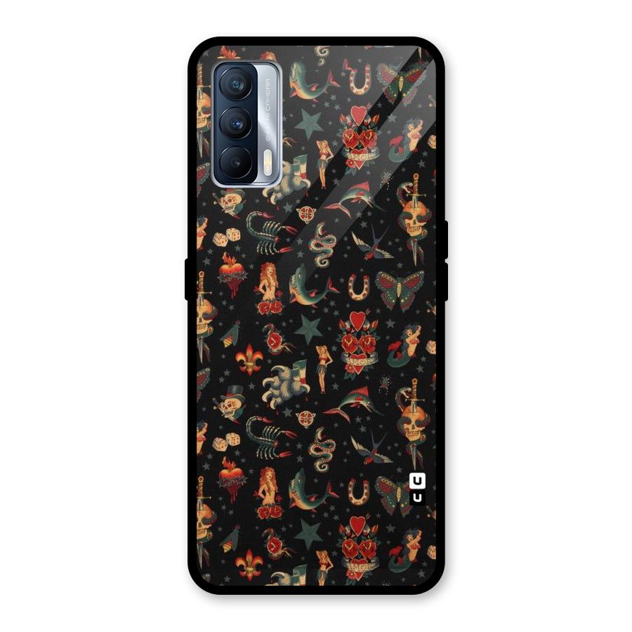 Dark Pattern Glass Back Case for Realme X7