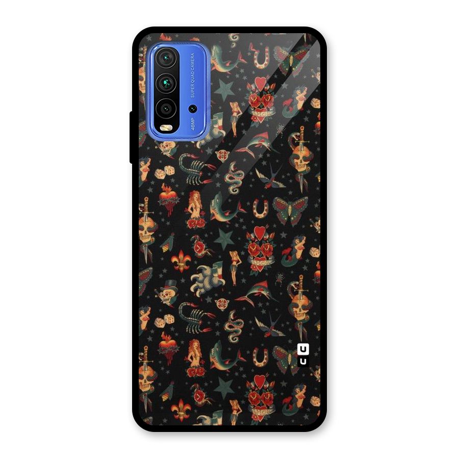 Dark Pattern Glass Back Case for Redmi 9 Power