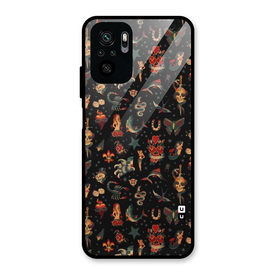 Dark Pattern Glass Back Case for Redmi Note 10S