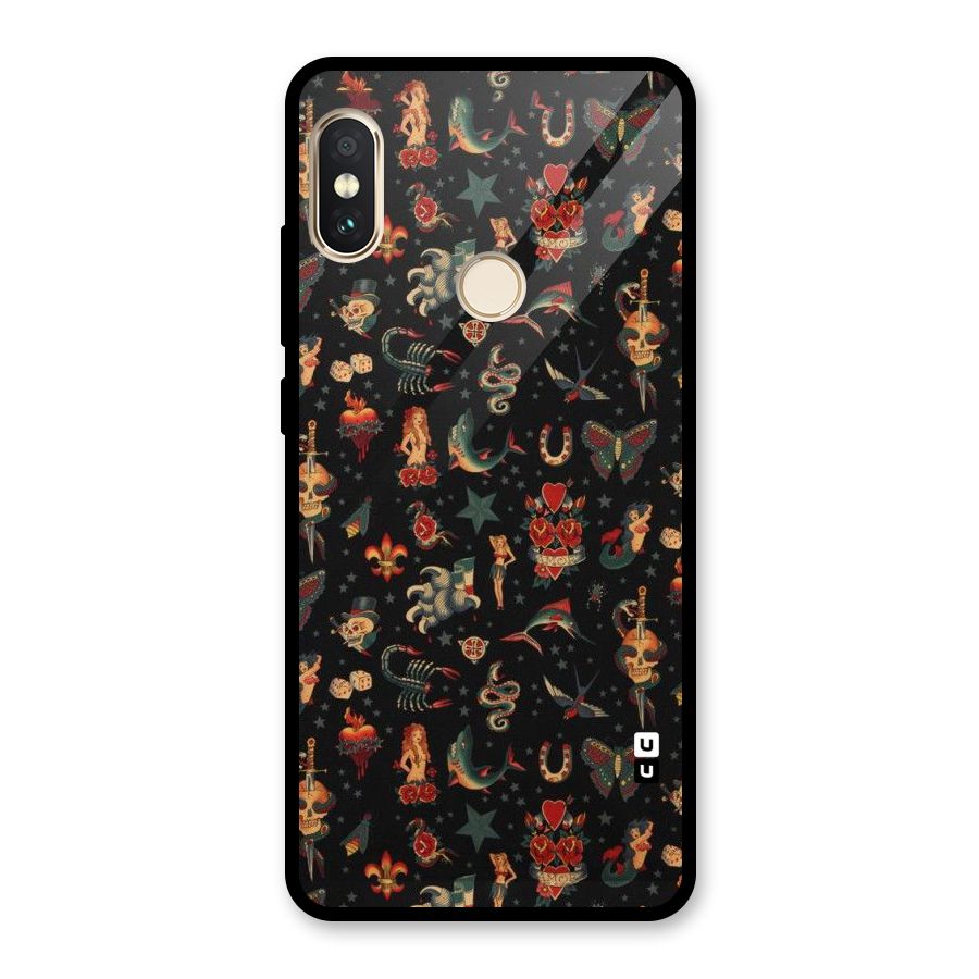 Dark Pattern Glass Back Case for Redmi Note 5 Pro
