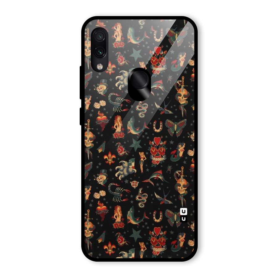 Dark Pattern Glass Back Case for Redmi Note 7 Pro