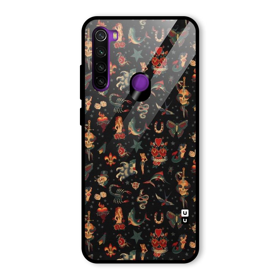 Dark Pattern Glass Back Case for Redmi Note 8