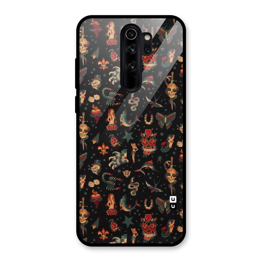 Dark Pattern Glass Back Case for Redmi Note 8 Pro