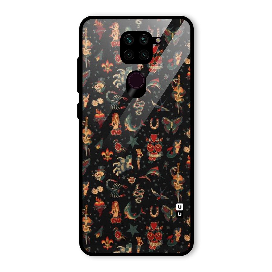 Dark Pattern Glass Back Case for Redmi Note 9