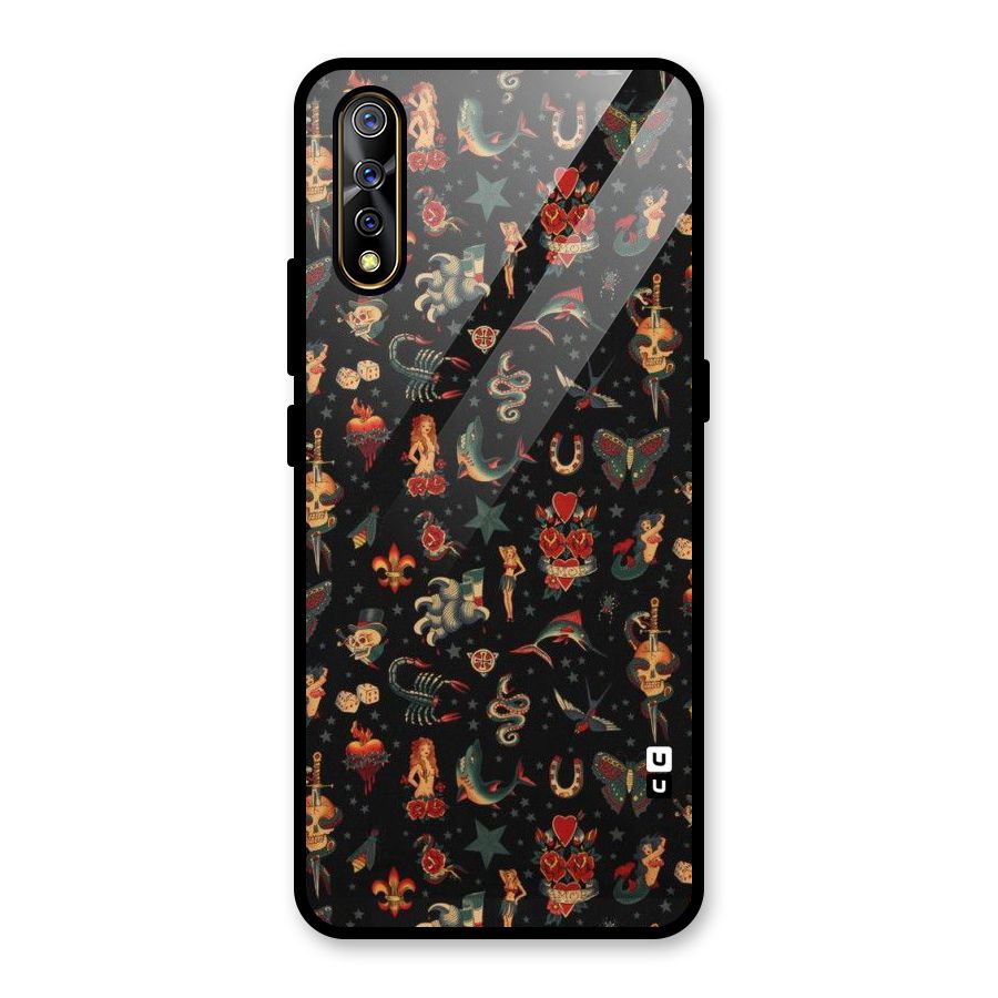 Dark Pattern Glass Back Case for Vivo S1