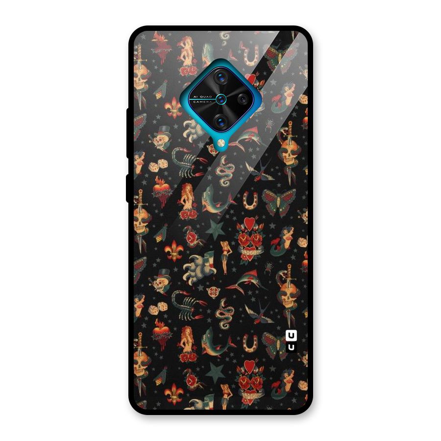 Dark Pattern Glass Back Case for Vivo S1 Pro