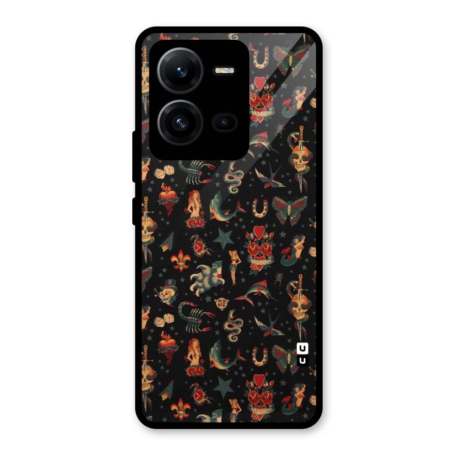 Dark Pattern Glass Back Case for Vivo V25