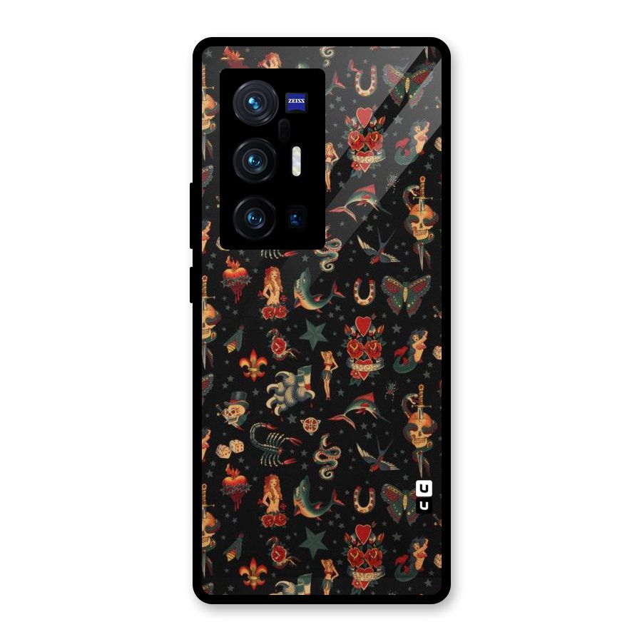 Dark Pattern Glass Back Case for Vivo X70 Pro Plus