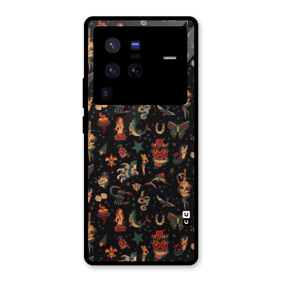 Dark Pattern Glass Back Case for Vivo X80 Pro