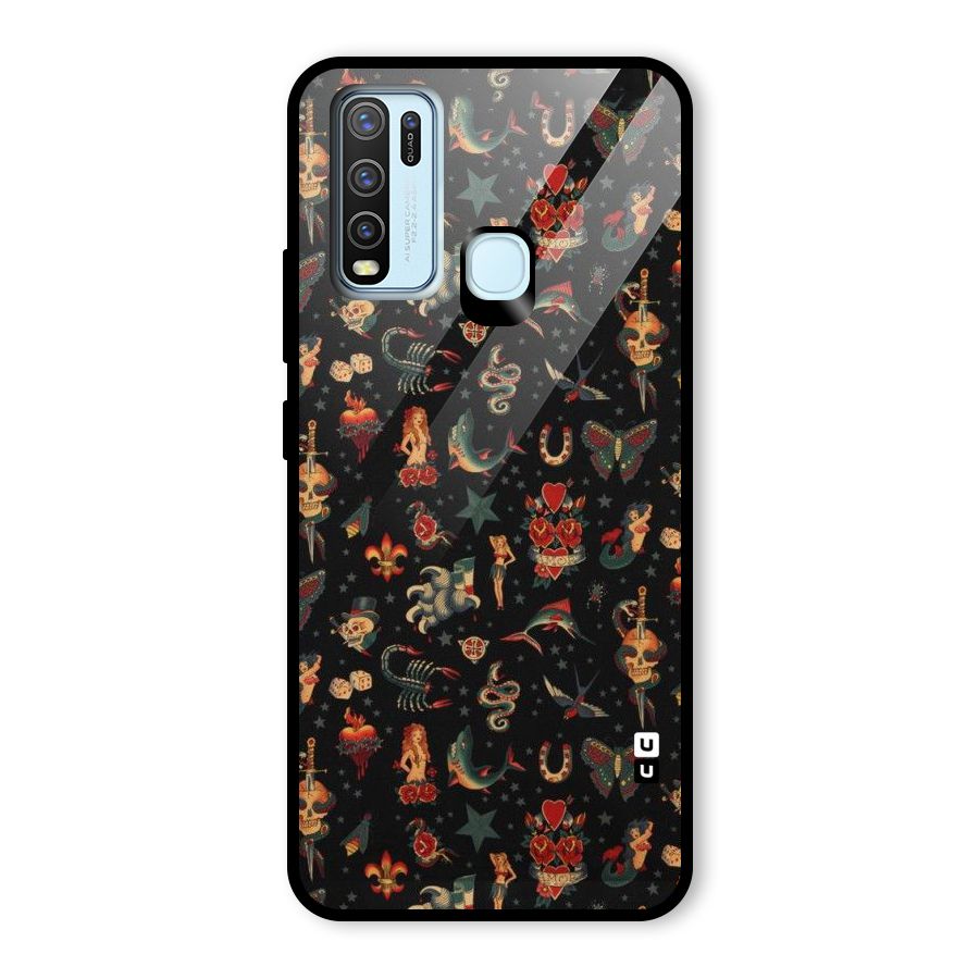 Dark Pattern Glass Back Case for Vivo Y50