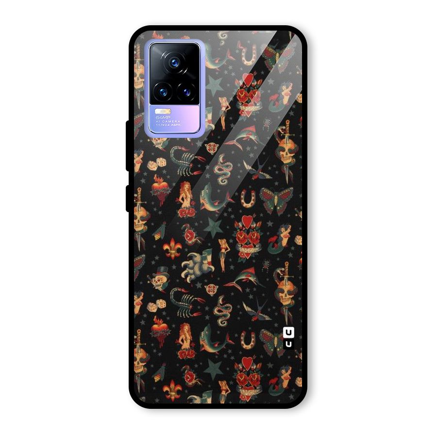 Dark Pattern Glass Back Case for Vivo Y73