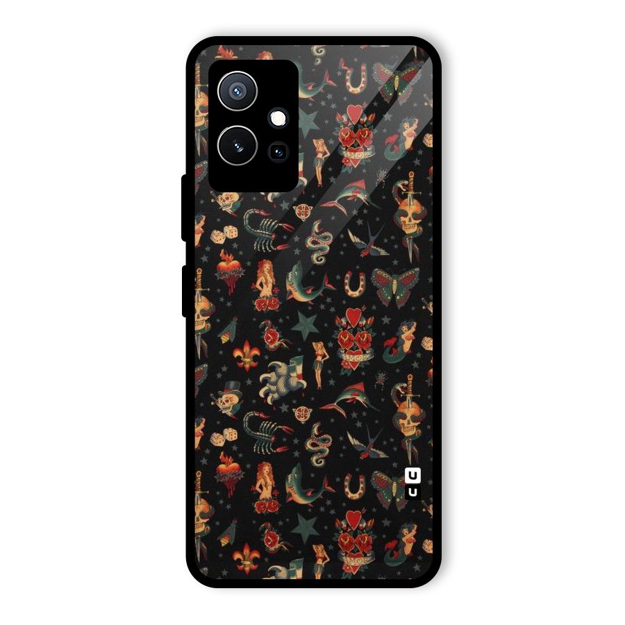 Dark Pattern Glass Back Case for Vivo Y75 5G