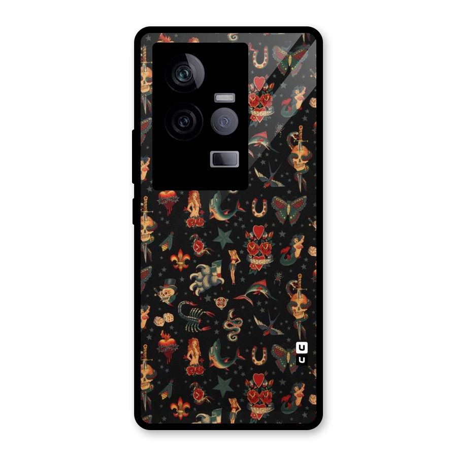 Dark Pattern Glass Back Case for Vivo iQOO 11 5G