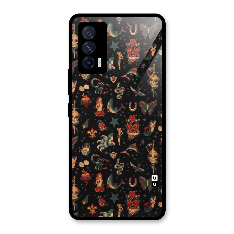 Dark Pattern Glass Back Case for Vivo iQOO 7 5G