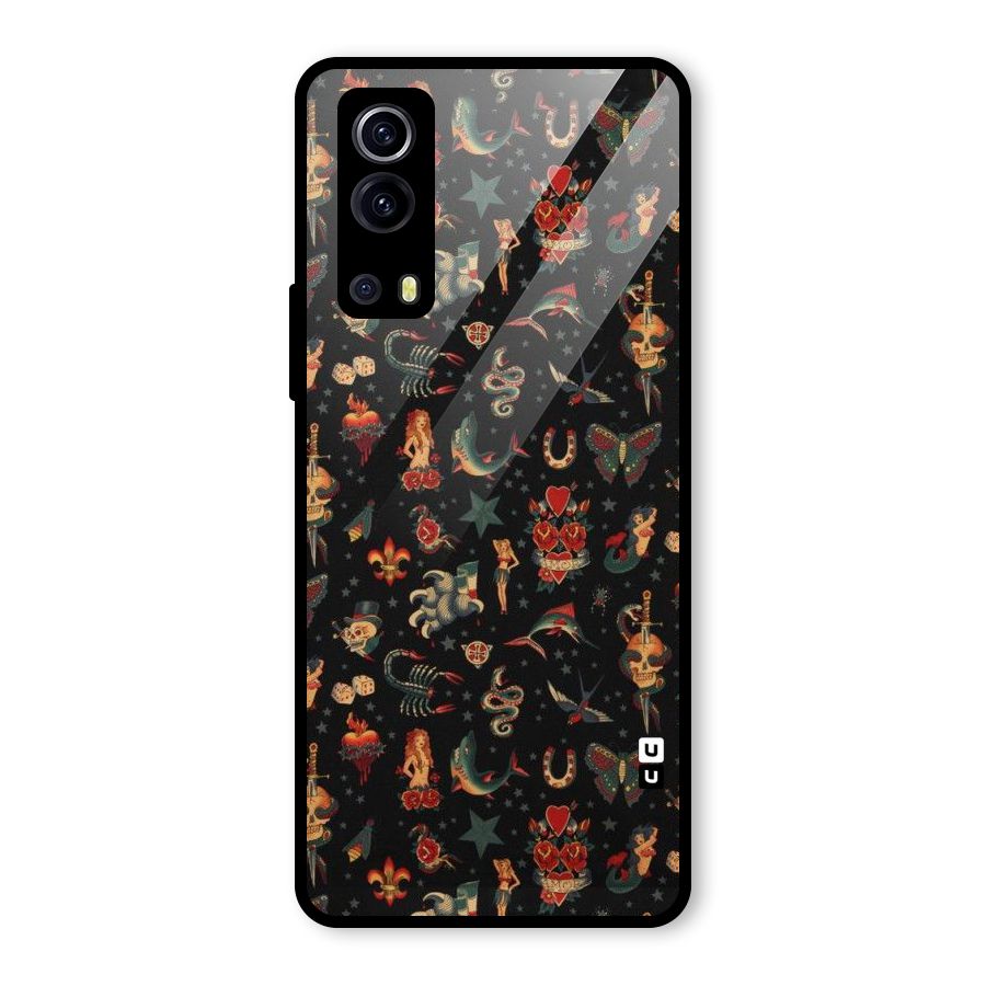 Dark Pattern Glass Back Case for Vivo iQOO Z3