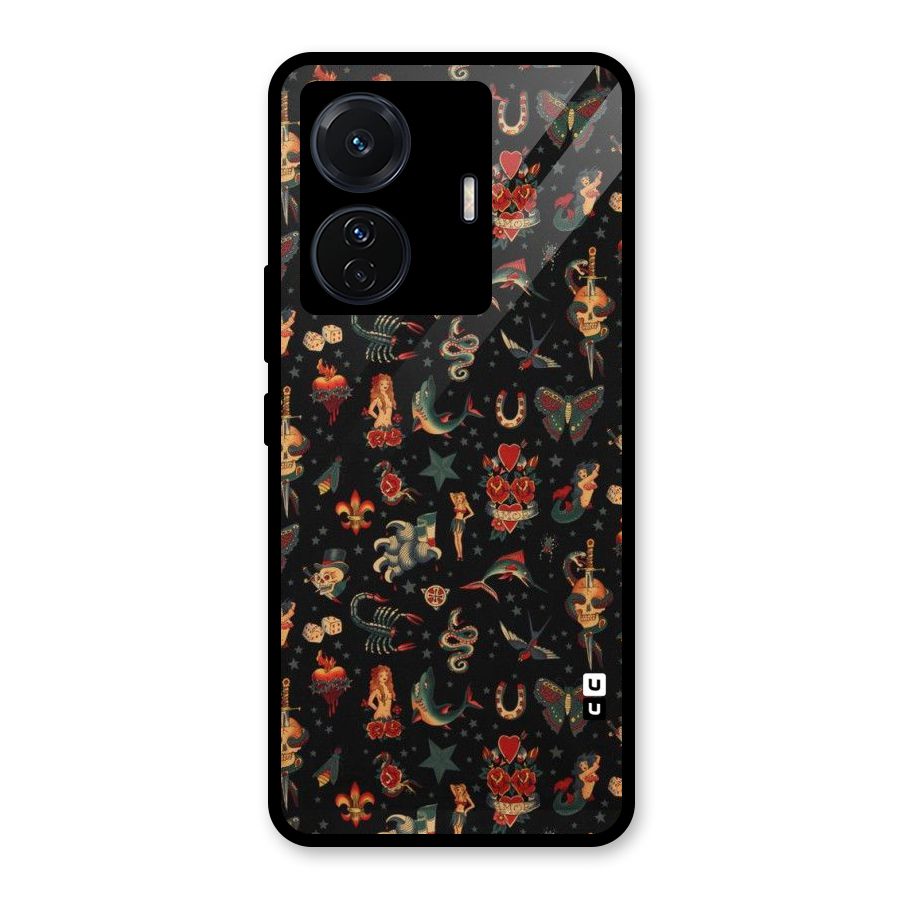 Dark Pattern Glass Back Case for Vivo iQOO Z6 Pro