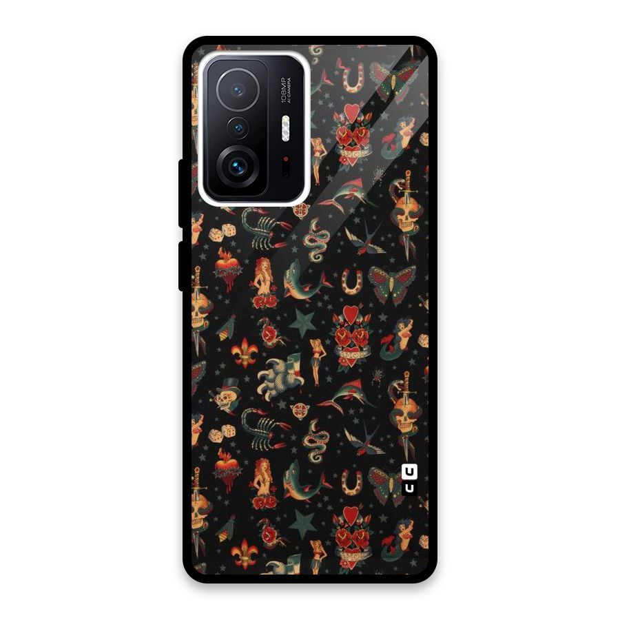 Dark Pattern Glass Back Case for Xiaomi 11T Pro