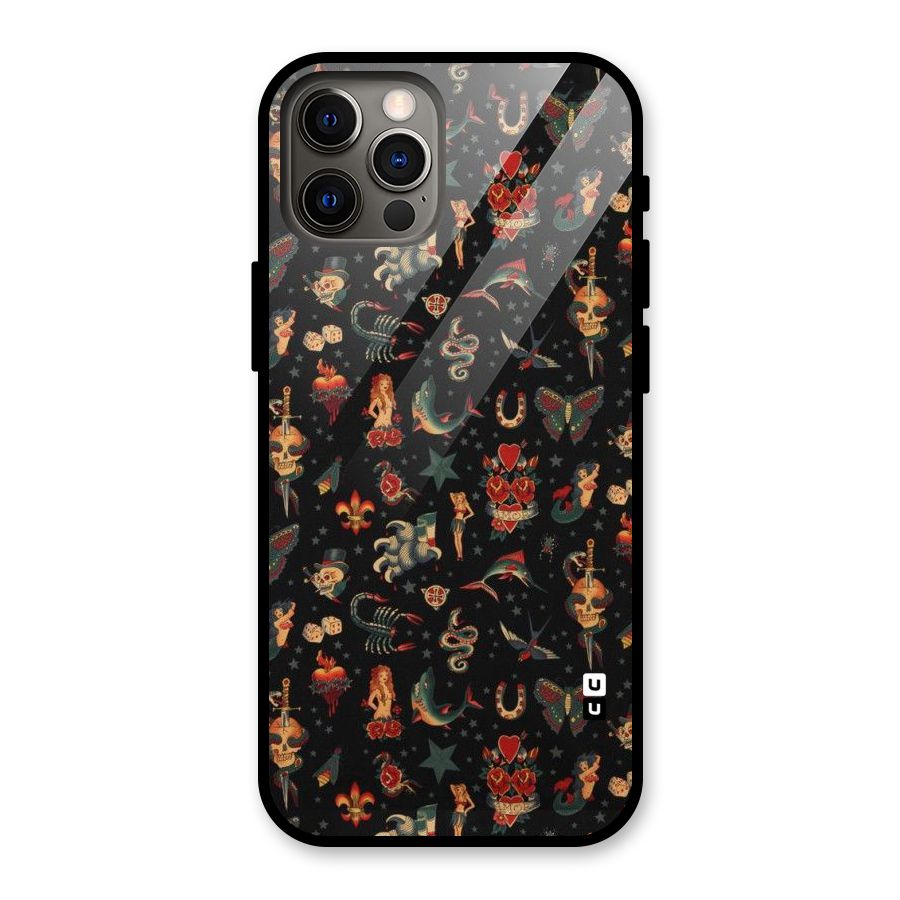 Dark Pattern Glass Back Case for iPhone 12 Pro