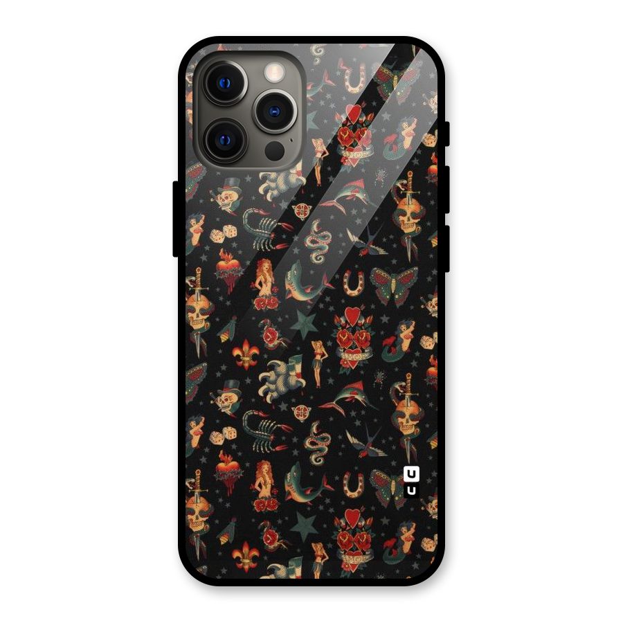 Dark Pattern Glass Back Case for iPhone 12 Pro Max