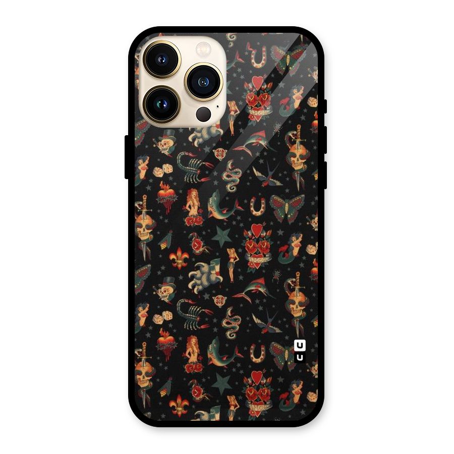 Dark Pattern Glass Back Case for iPhone 13 Pro Max