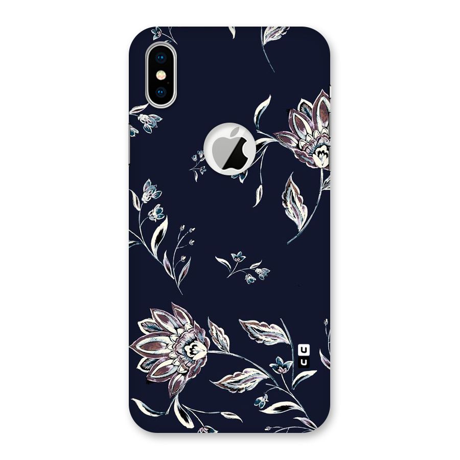 Dark Petals Back Case for iPhone X Logo Cut