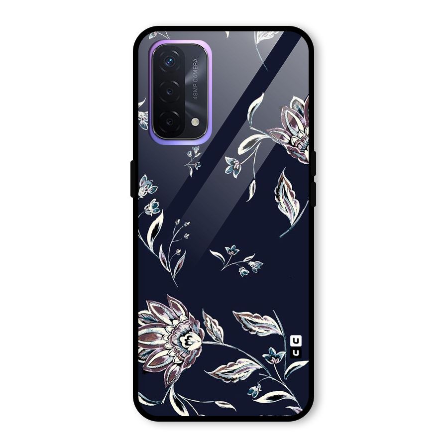 Dark Petals Glass Back Case for Oppo A74 5G