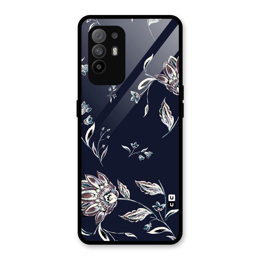 Dark Petals Glass Back Case for Oppo F19 Pro Plus 5G