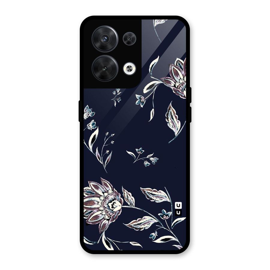 Dark Petals Glass Back Case for Oppo Reno8 5G
