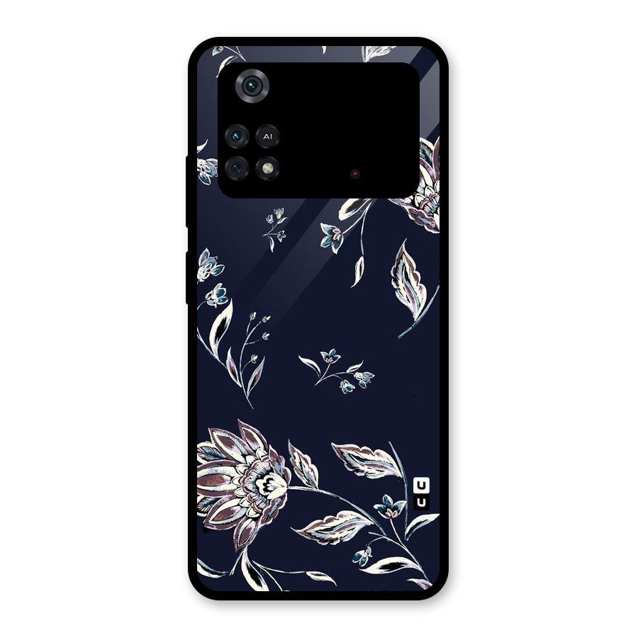 Dark Petals Glass Back Case for Poco M4 Pro 4G