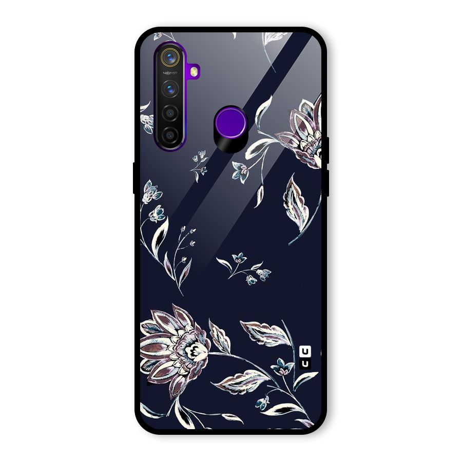 Dark Petals Glass Back Case for Realme 5 Pro