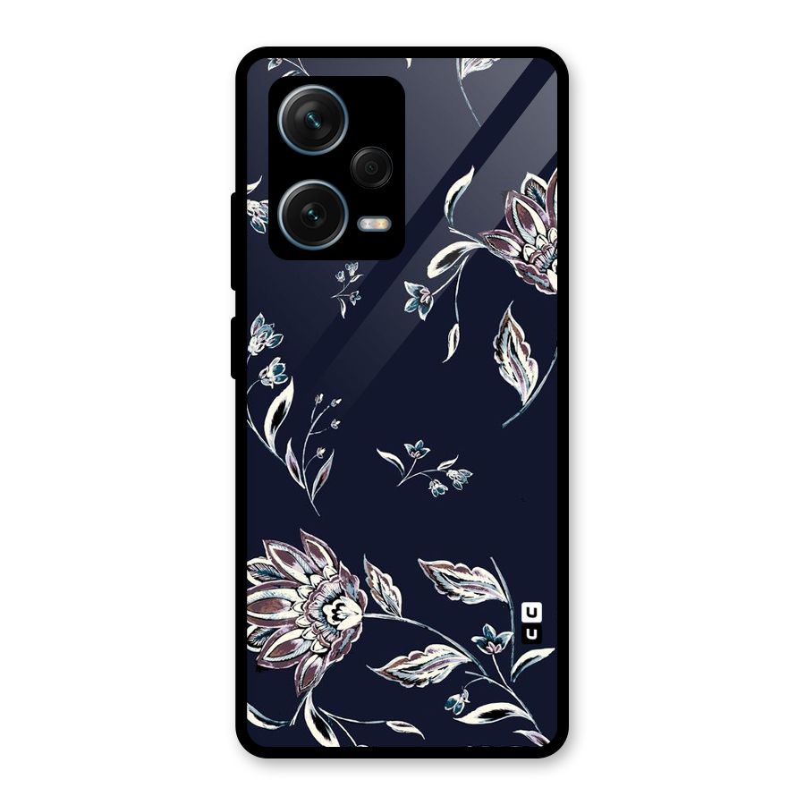 Dark Petals Glass Back Case for Redmi Note 12 Pro Plus 5G