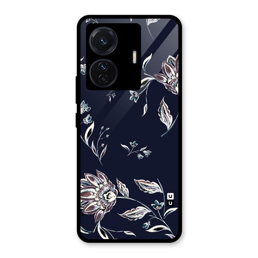 Dark Petals Glass Back Case for Vivo T1 Pro